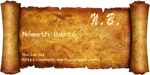 Németh Bartó névjegykártya
